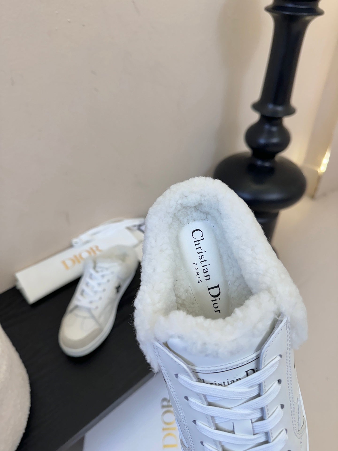 Dior 25 Star Sneaker White Black Suede Cowhide 530613