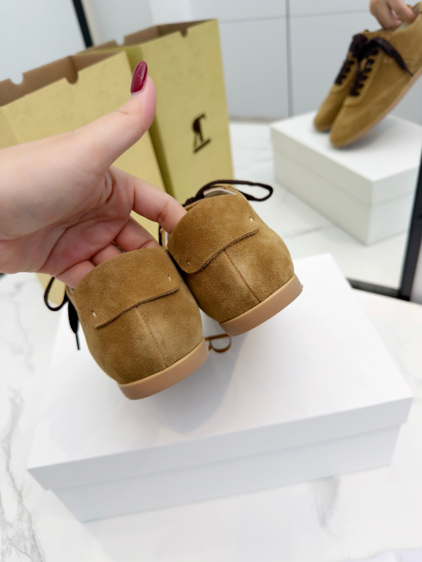 The Row 2025 Sneaker Tan Suede Sheepskin 576015