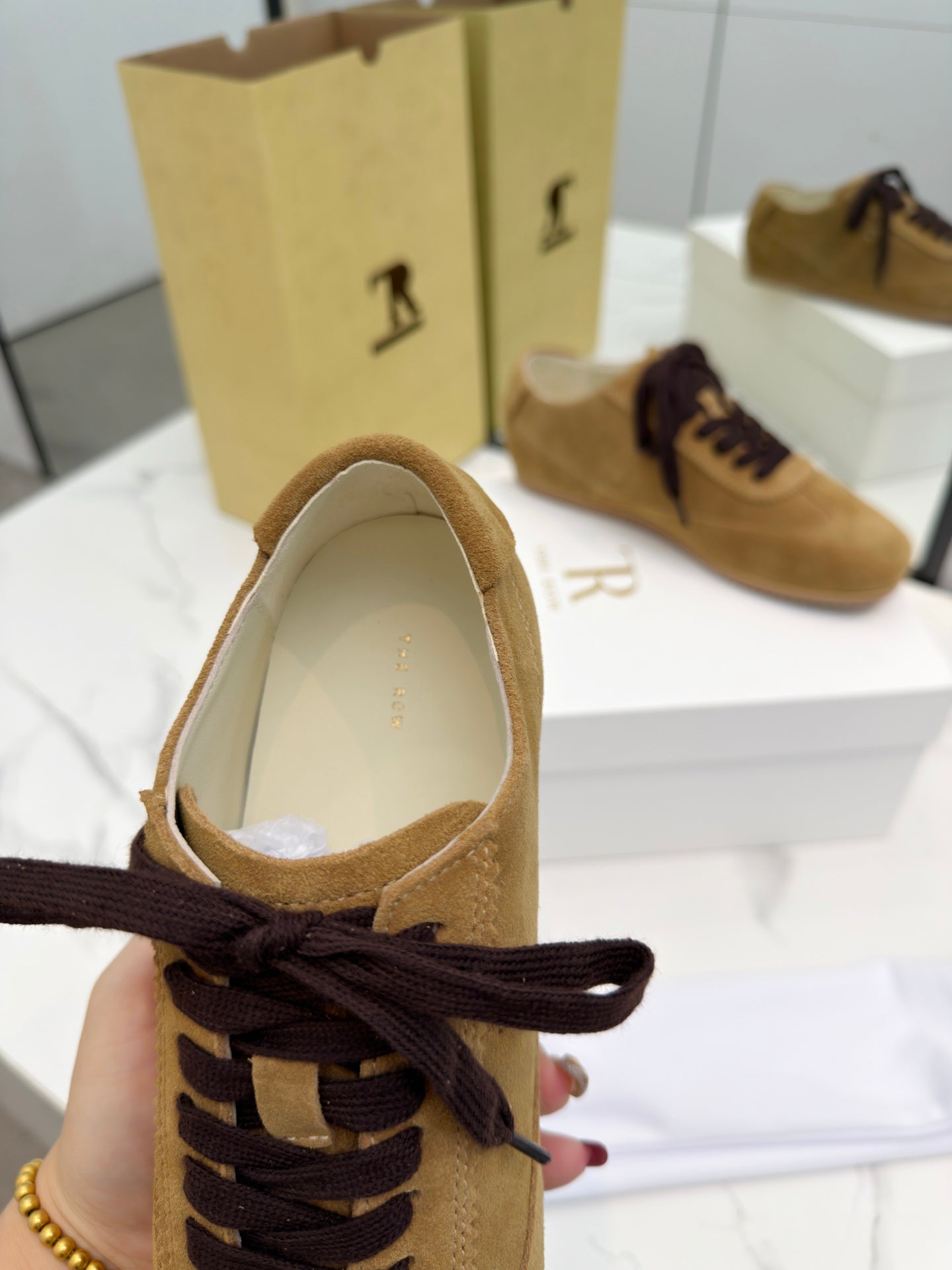 The Row 2025 Sneaker Tan Suede Sheepskin 576015