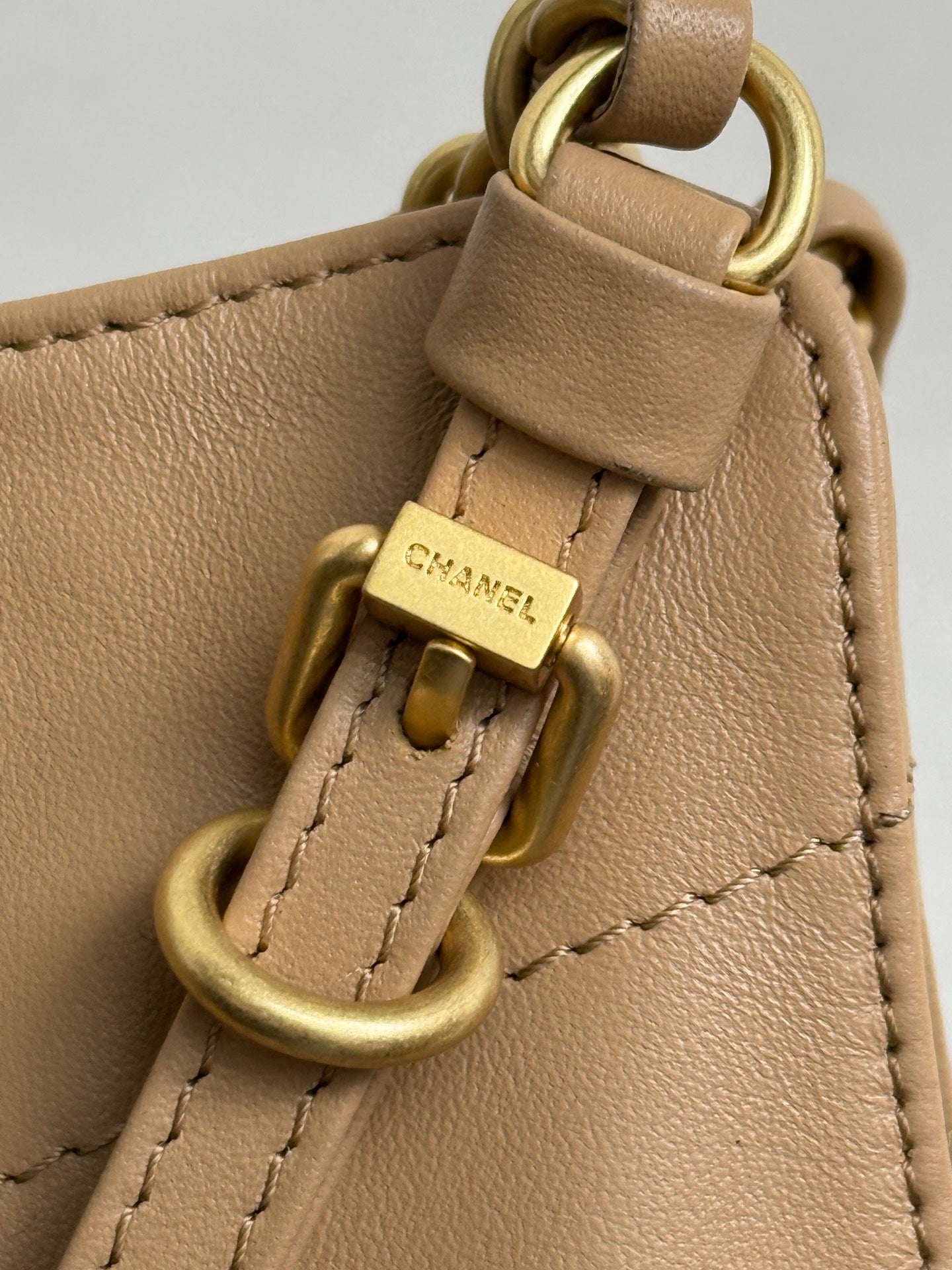 Chanel 2026 Maxi Coco Shopping Tote Bag 30cm Beige Calfskin