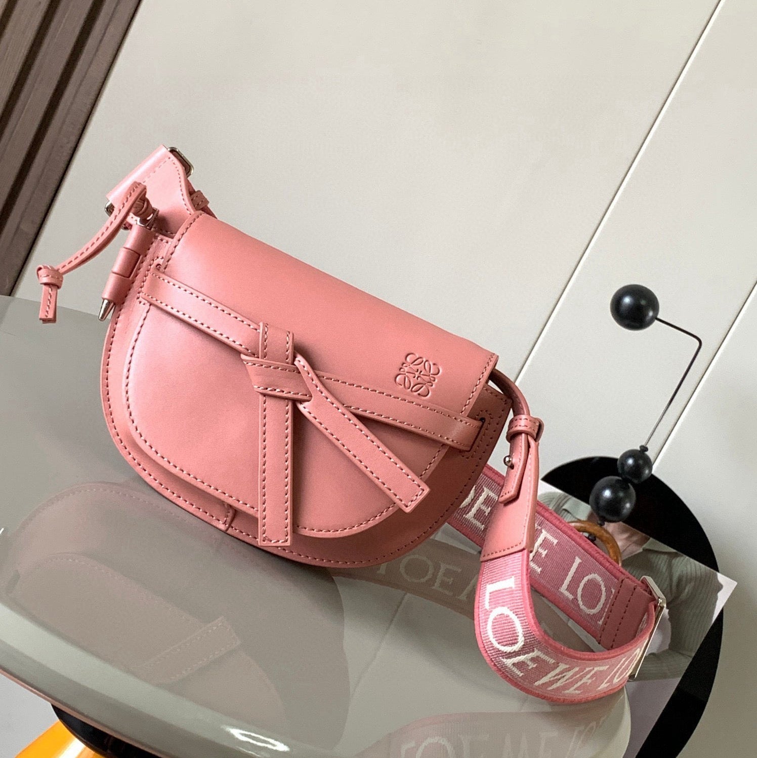 Loewe Saddle Bag 21 Pink Leather 280440