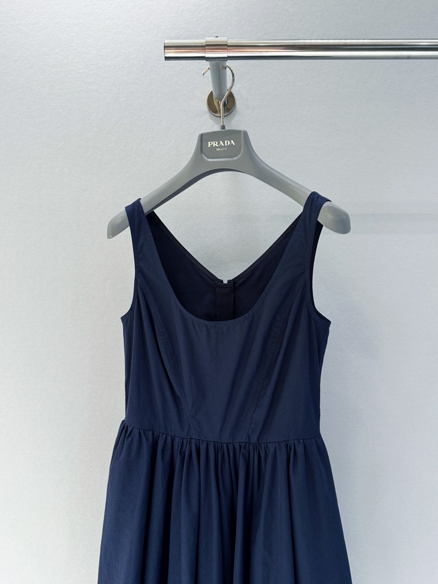 Prada 25 Suspender Dress Navy Blue Cotton