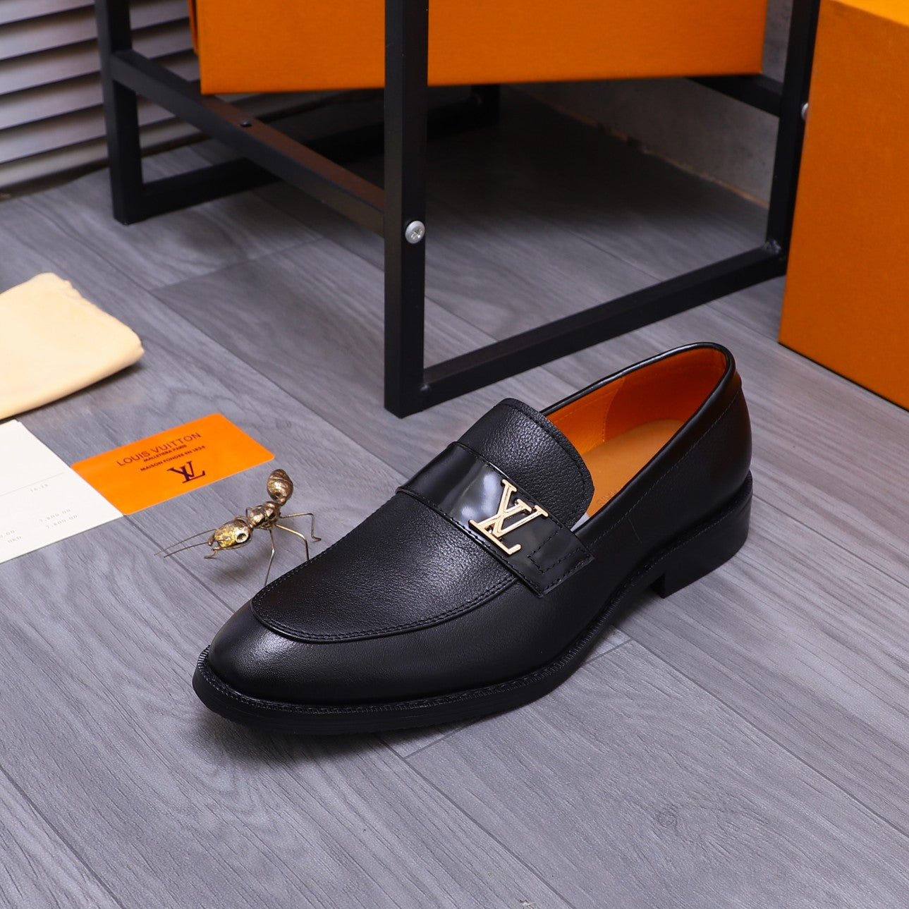 LV SAINT GERMAIN LOAFER BLACK GRAIN CALFSKIN