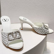 VT High Heeled Sandals White Sheepskin 292788