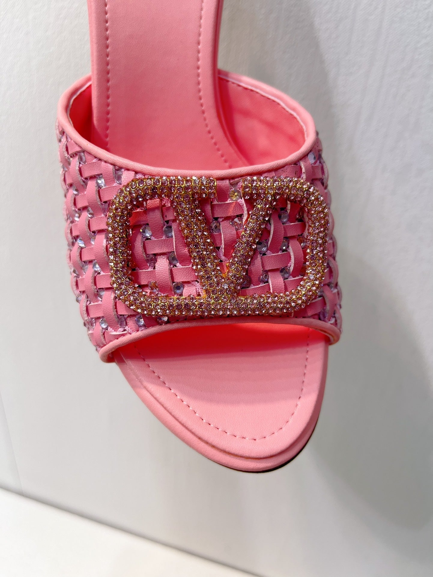 VT High Heeled Sandals Pink Sheepskin 292790