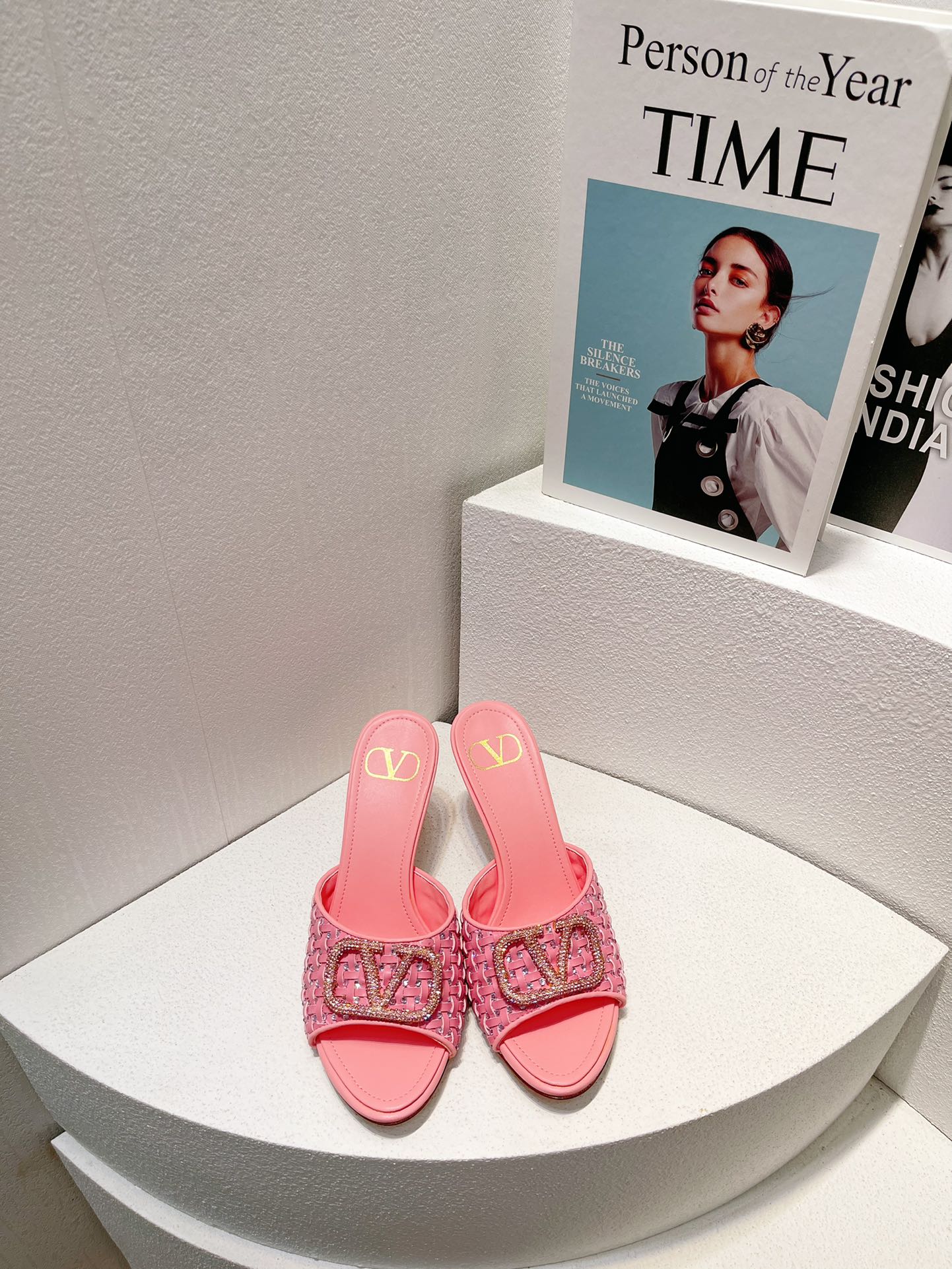 VT High Heeled Sandals Pink Sheepskin 292790