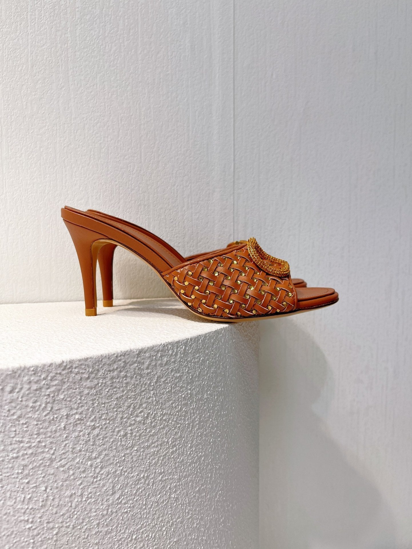 VT High Heeled Sandals Brown Sheepskin 292794