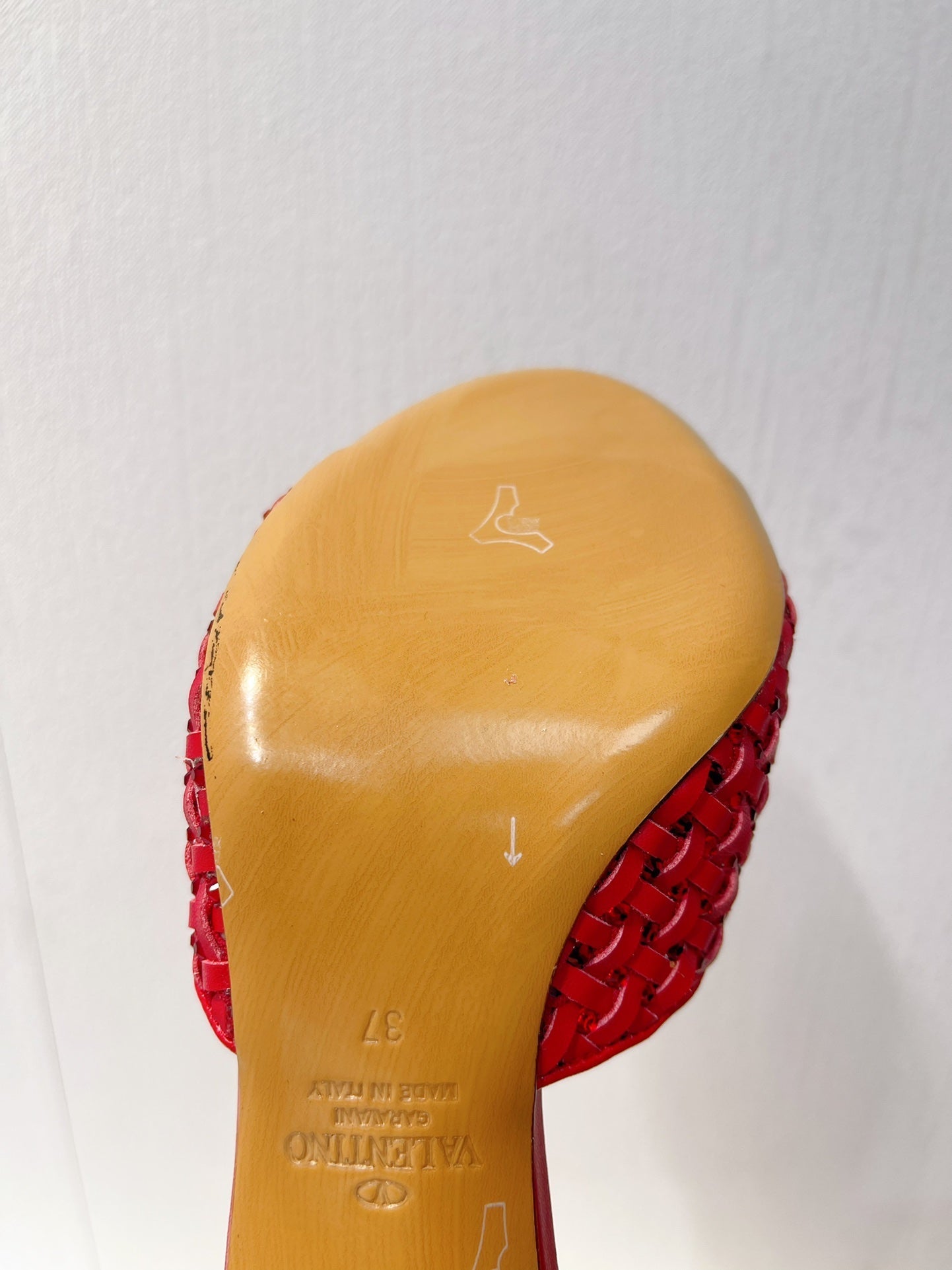 VT High Heeled Sandals Red  Sheepskin 292797