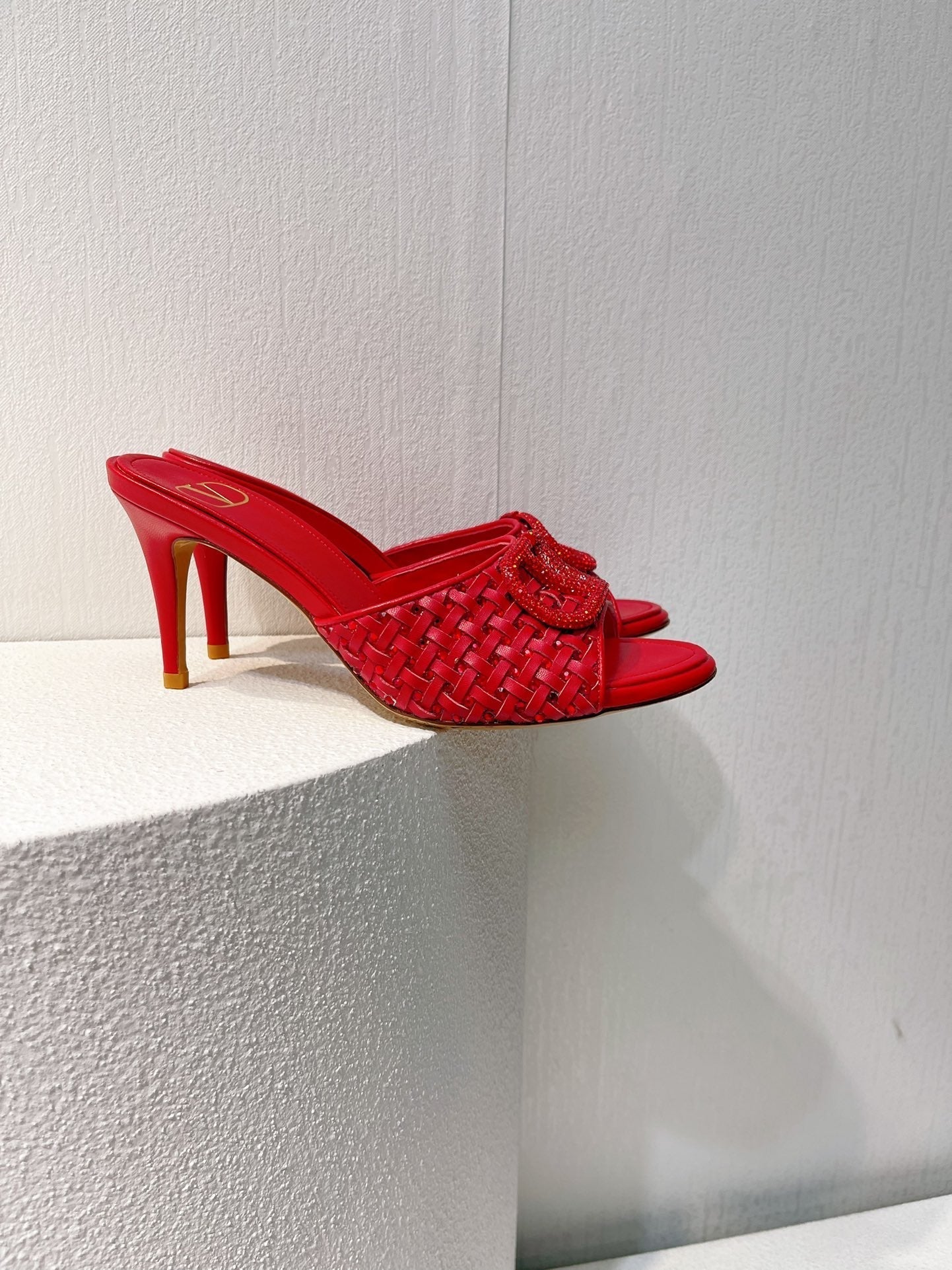 VT High Heeled Sandals Red  Sheepskin 292797