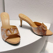 VT High Heeled Sandals Marigold Sheepskin 292833