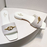 VT Moon Slides in Leather White Cowhide 292858