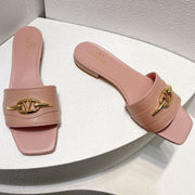 VT Moon Slides in Leather Pink Cowhide 292860