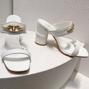 VT Heeled Sandal White Cowhide 292878