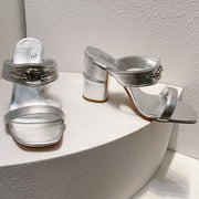 VT Heeled  Sandal Silver Cowhide 292883