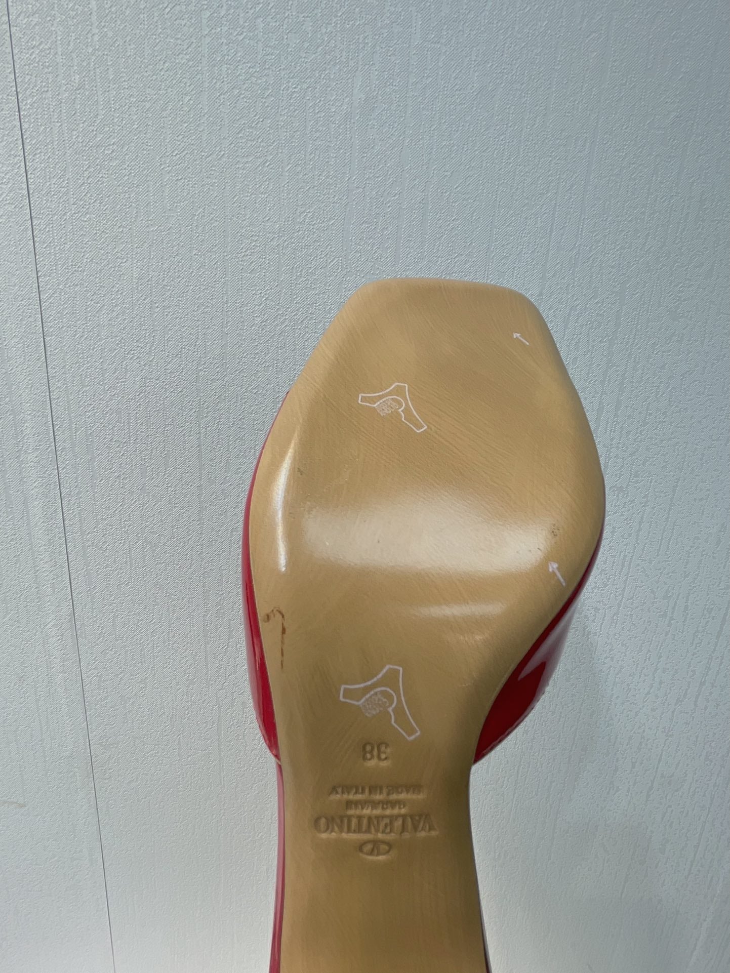 VT Mid Heel Mule Sandal Red Sheepskin 292759