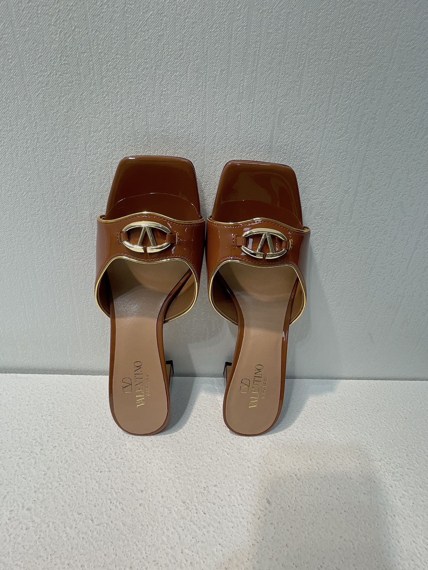 VT Mid Heel Mule Sandal Brown Sheepskin 292762