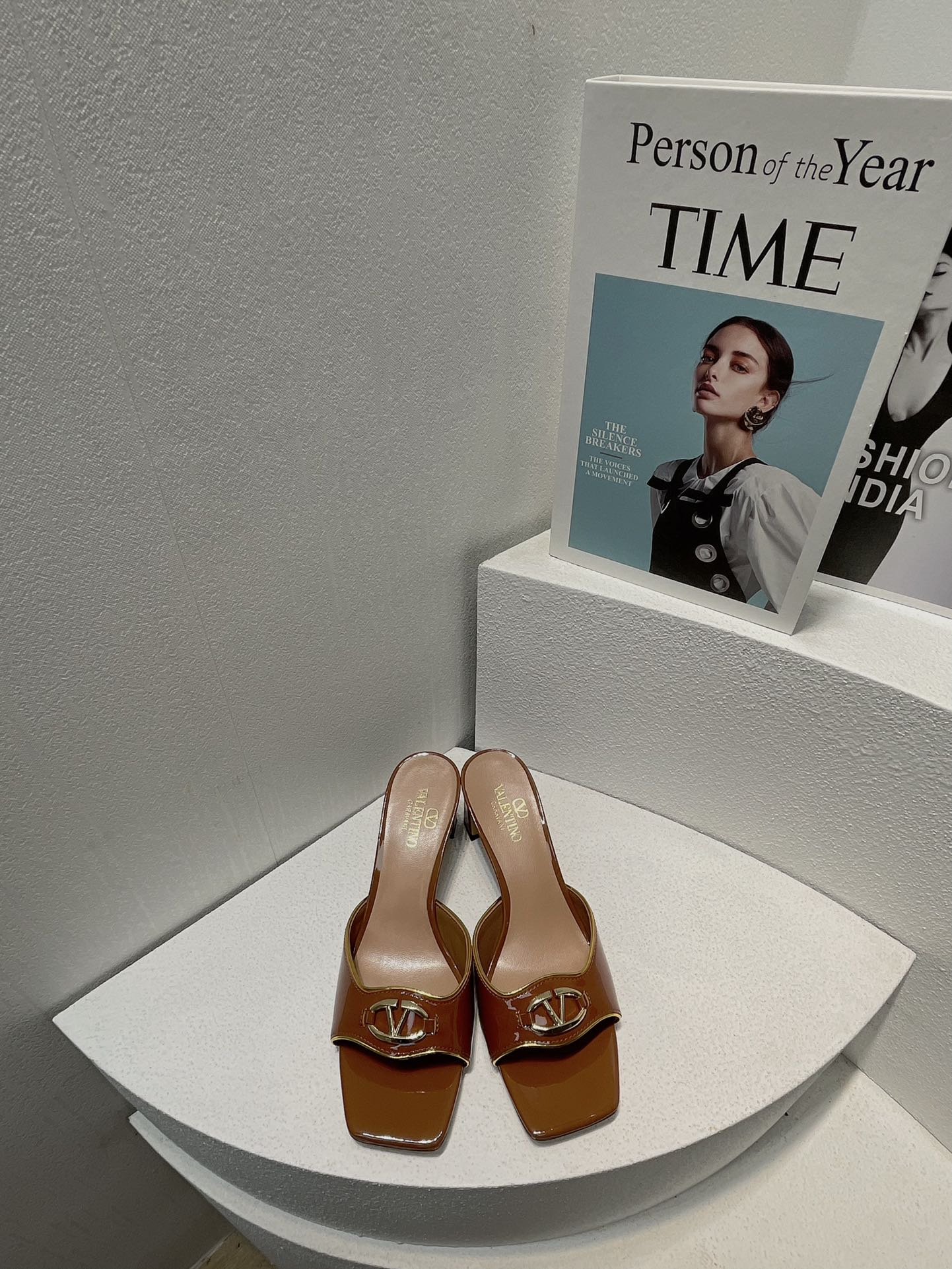 VT Mid Heel Mule Sandal Brown Sheepskin 292762