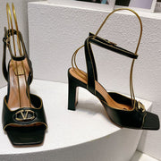 VT Sandals Heels  70mm Black Cowhide 292777