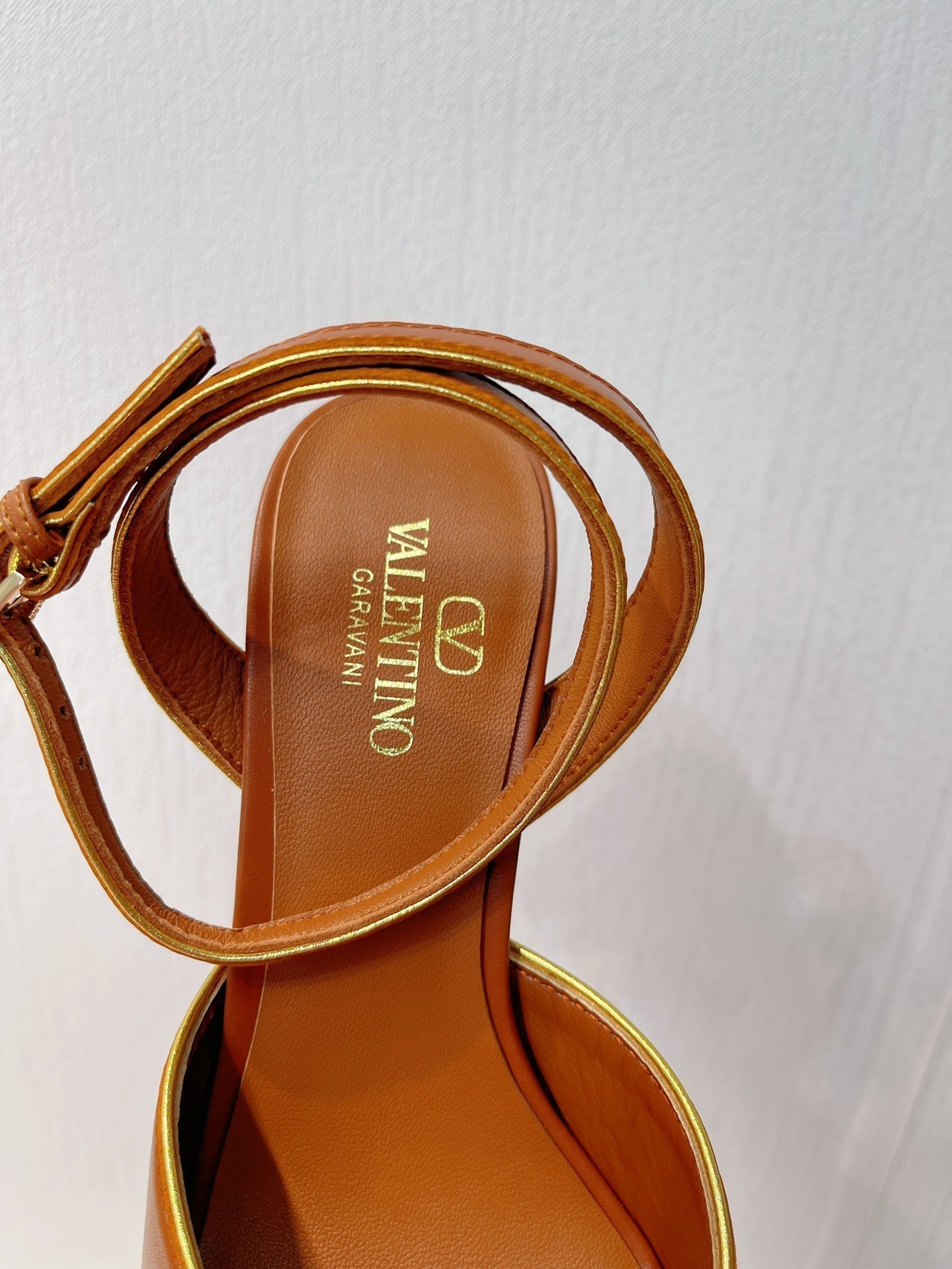 VT Sandals Heels 70mm Brown Cowhide 292783