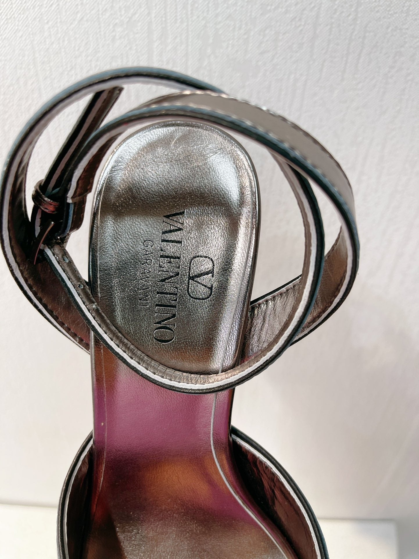 VT Sandals Heels 70mm Gray Cowhide 292786