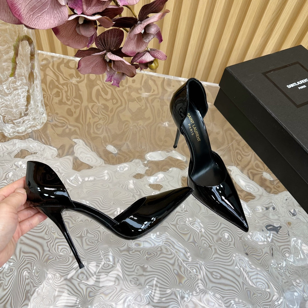 SL STILETTO PUMP BLACK POLISHED CALFSKIN