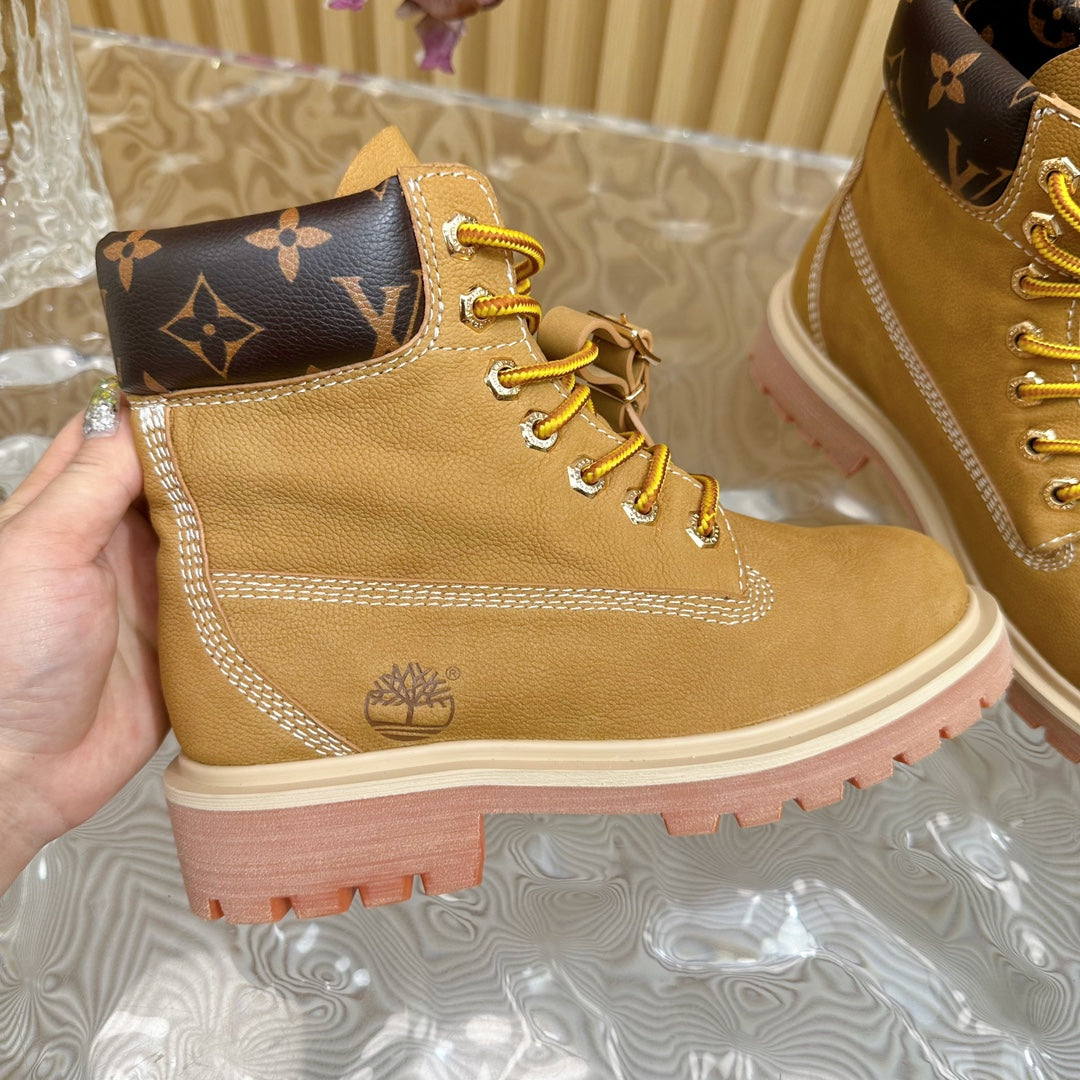 LV x Timberland Ankle Boot Brown Yellow Suede