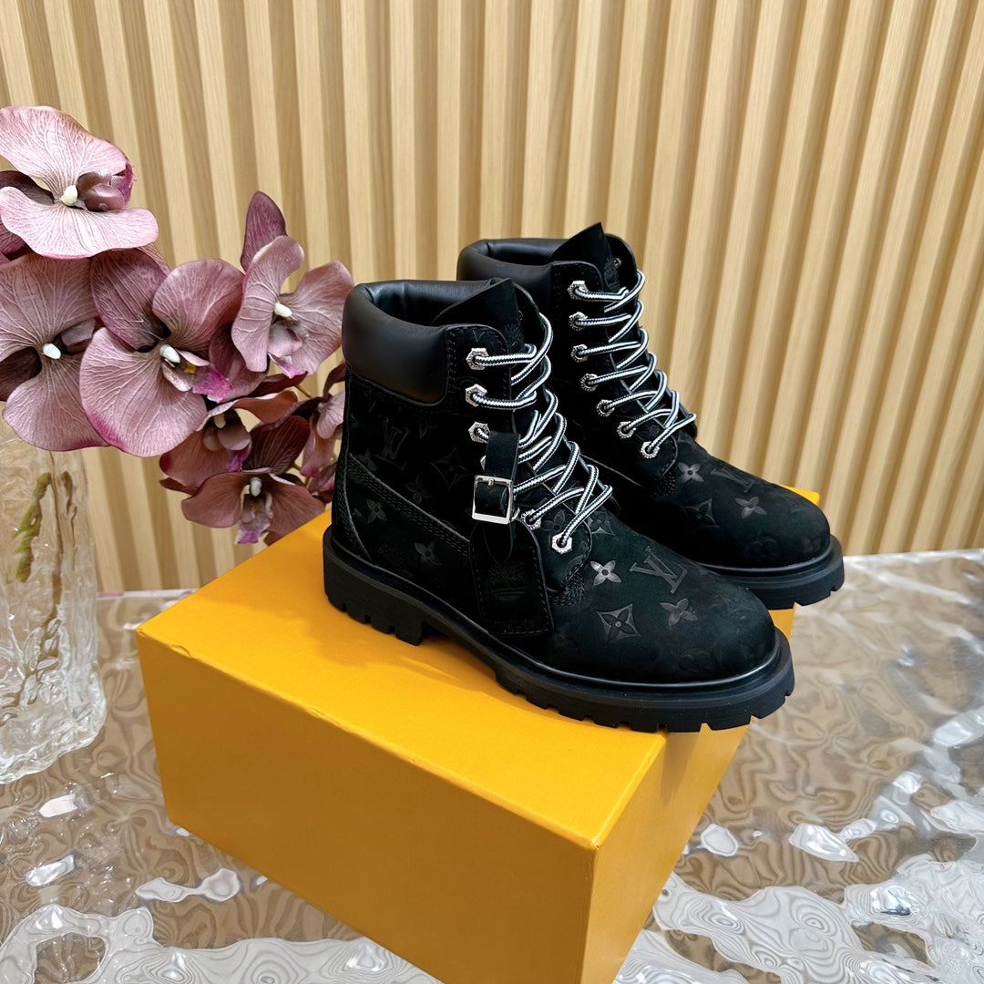 LV x Timberland 6-In High End Ankle Boot Black Monogram Suede