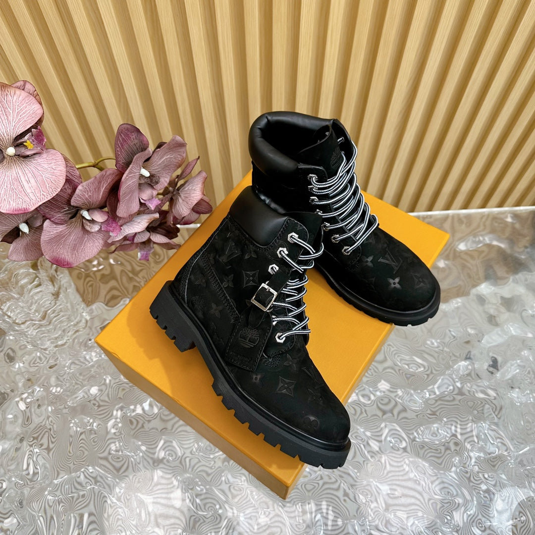 LV x Timberland 6-In High End Ankle Boot Black Monogram Suede