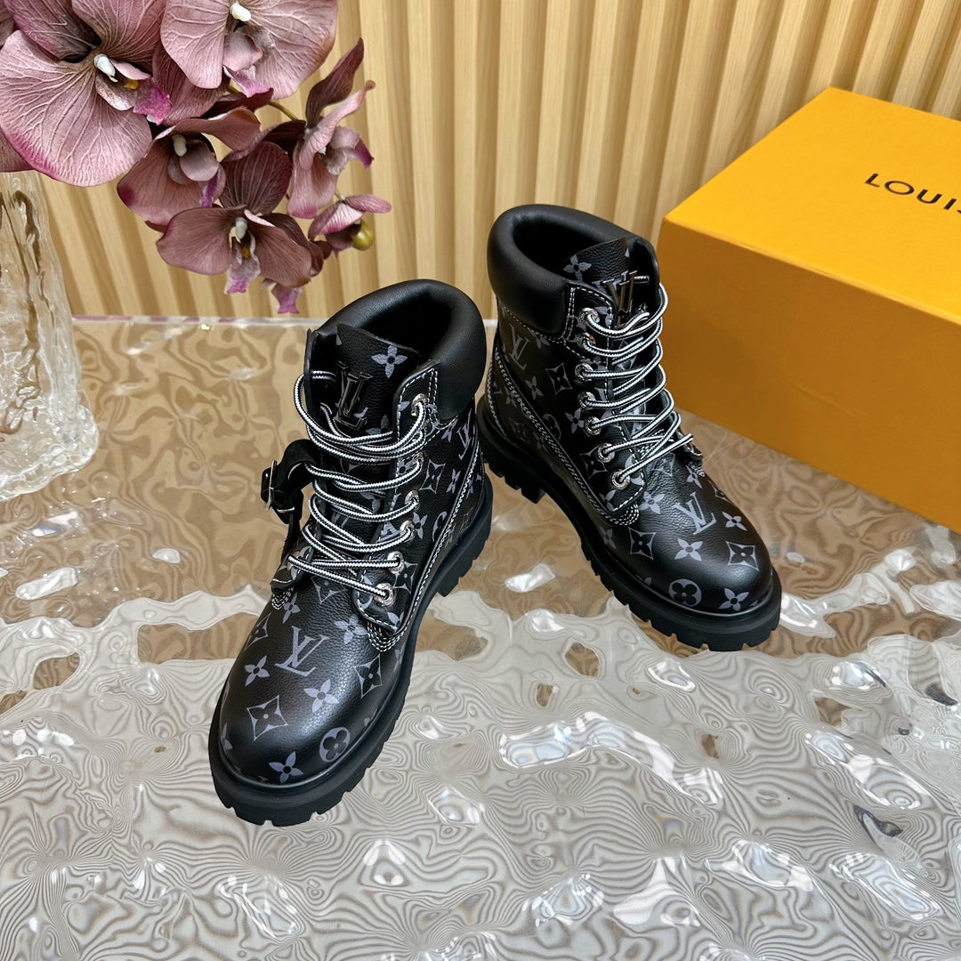 LV x Timberland 6-In High End Ankle Boot Black Monogram Calfskin