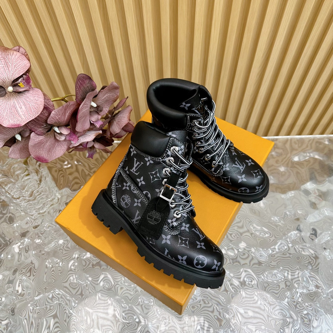LV x Timberland 6-In High End Ankle Boot Black Monogram Calfskin
