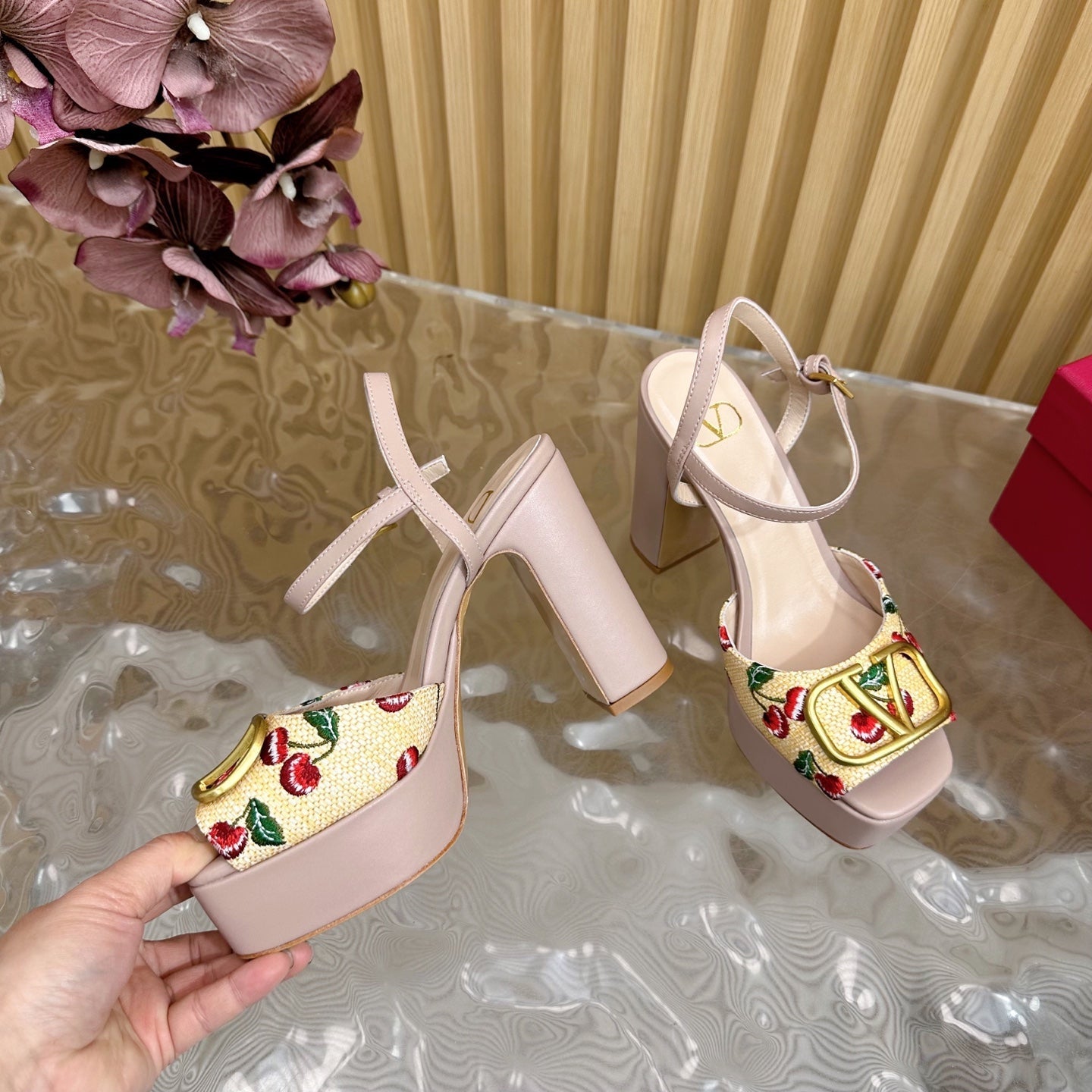 VT 2025 High Heels Sandals 110mm Nude Calfskin 286487