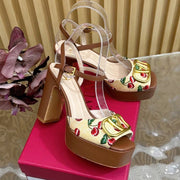 VT 2025 High Heels Sandals 110mm Brown Calfskin 286488