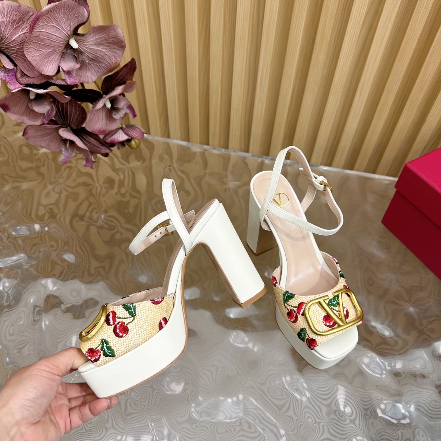 VT 2025 High Heels Sandals 110mm White Calfskin 286489