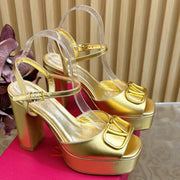 VT High Heels Sandals 110mm Gold Calfskin 286482