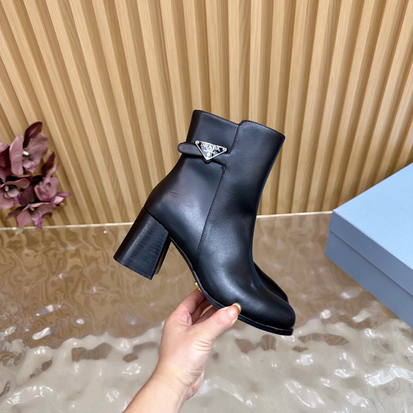 Prada 25 Boot Black Cowhide 498226