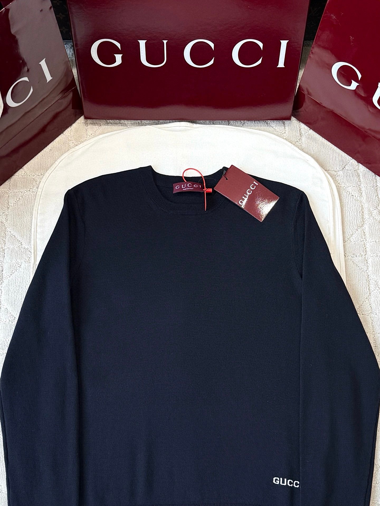 GG 25 Knitted Sweater Black Cotton 0007