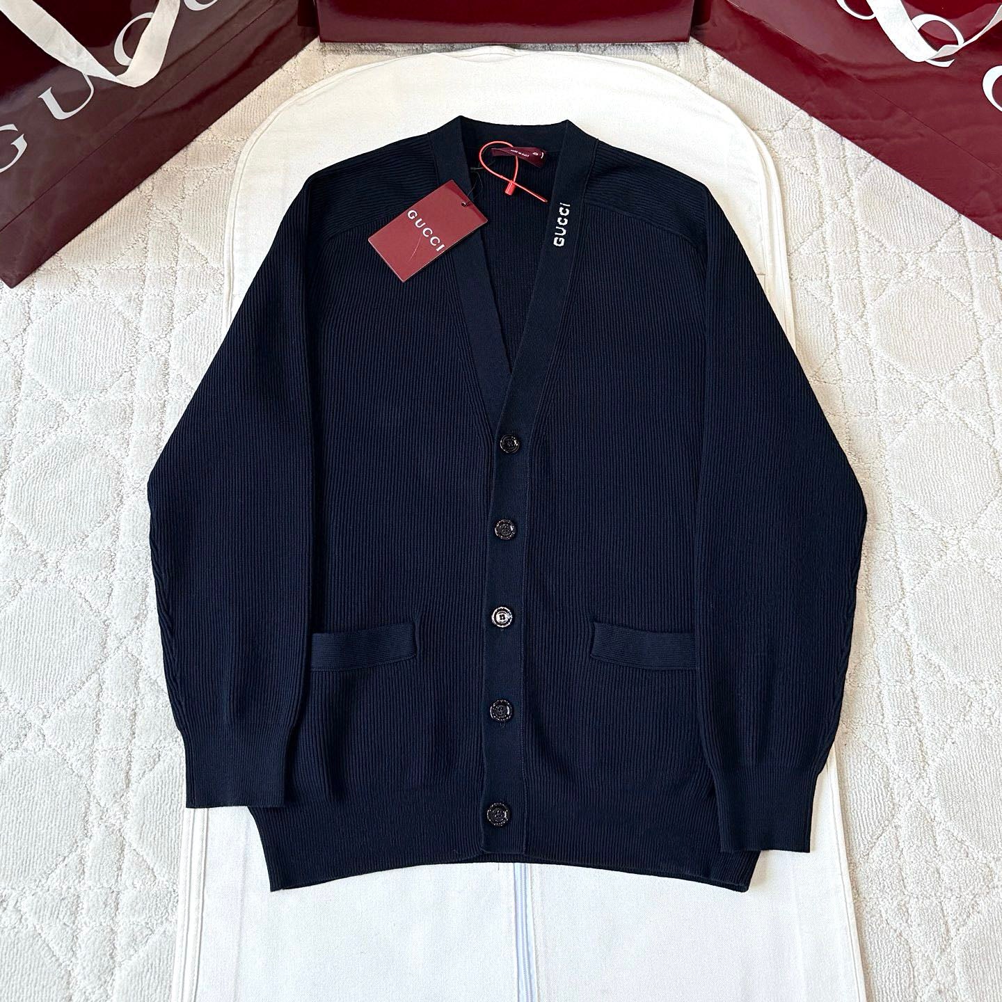 GG 25 Cardigan Black Cotton 0008
