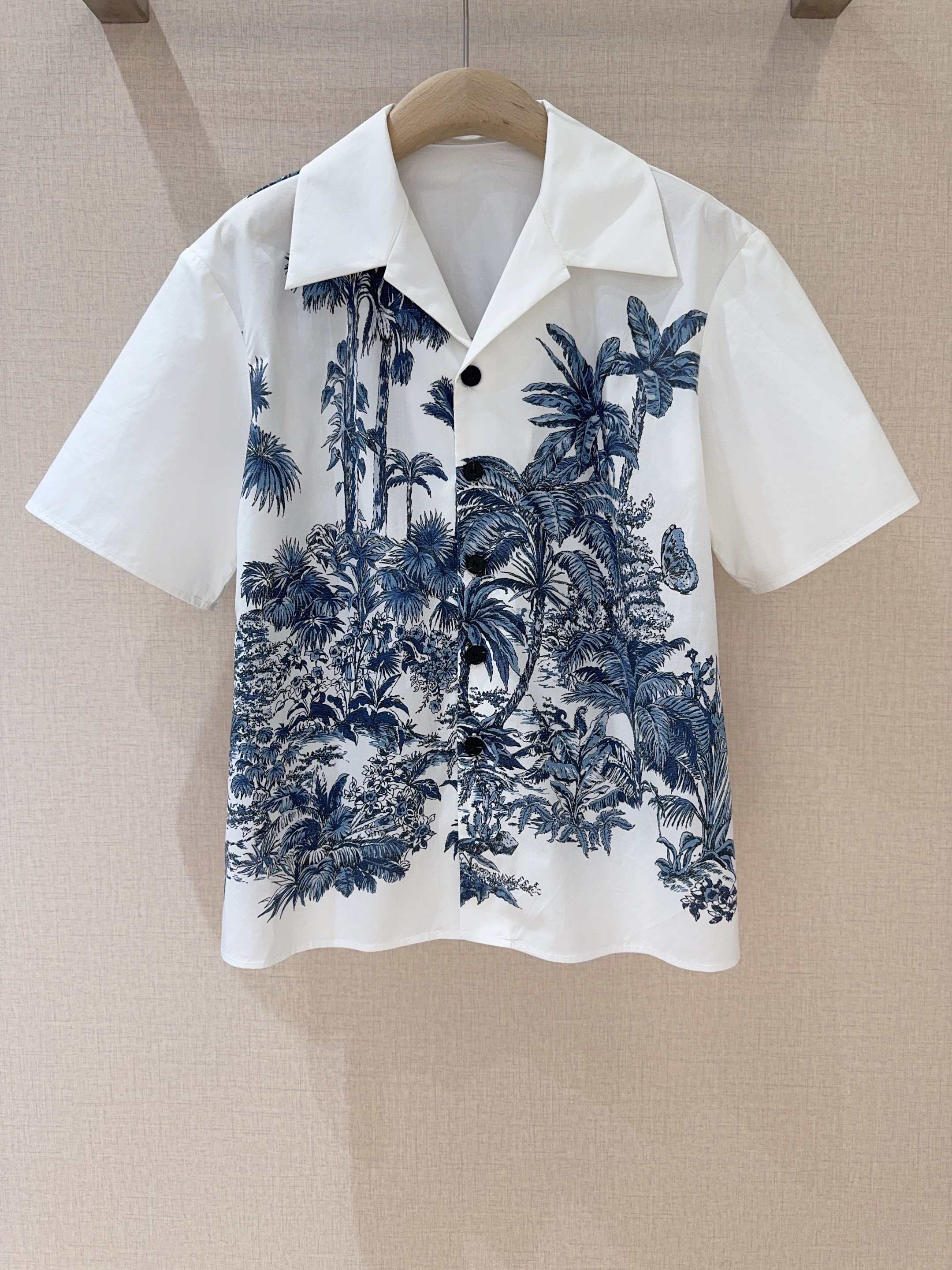 CD Coconut Short Sleeves Shirt Blue mix White Cotton