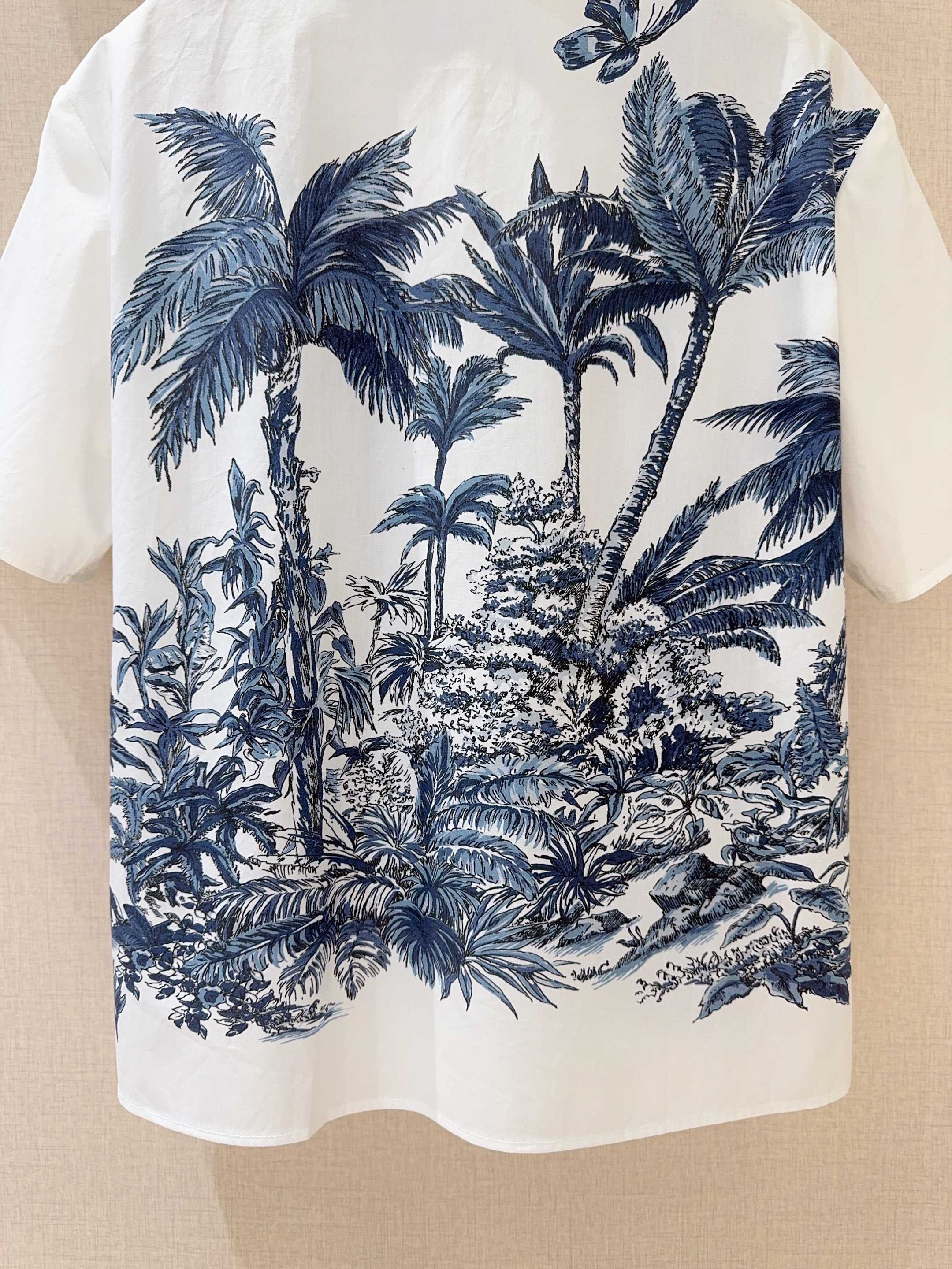 CD Coconut Short Sleeves Shirt Blue mix White Cotton