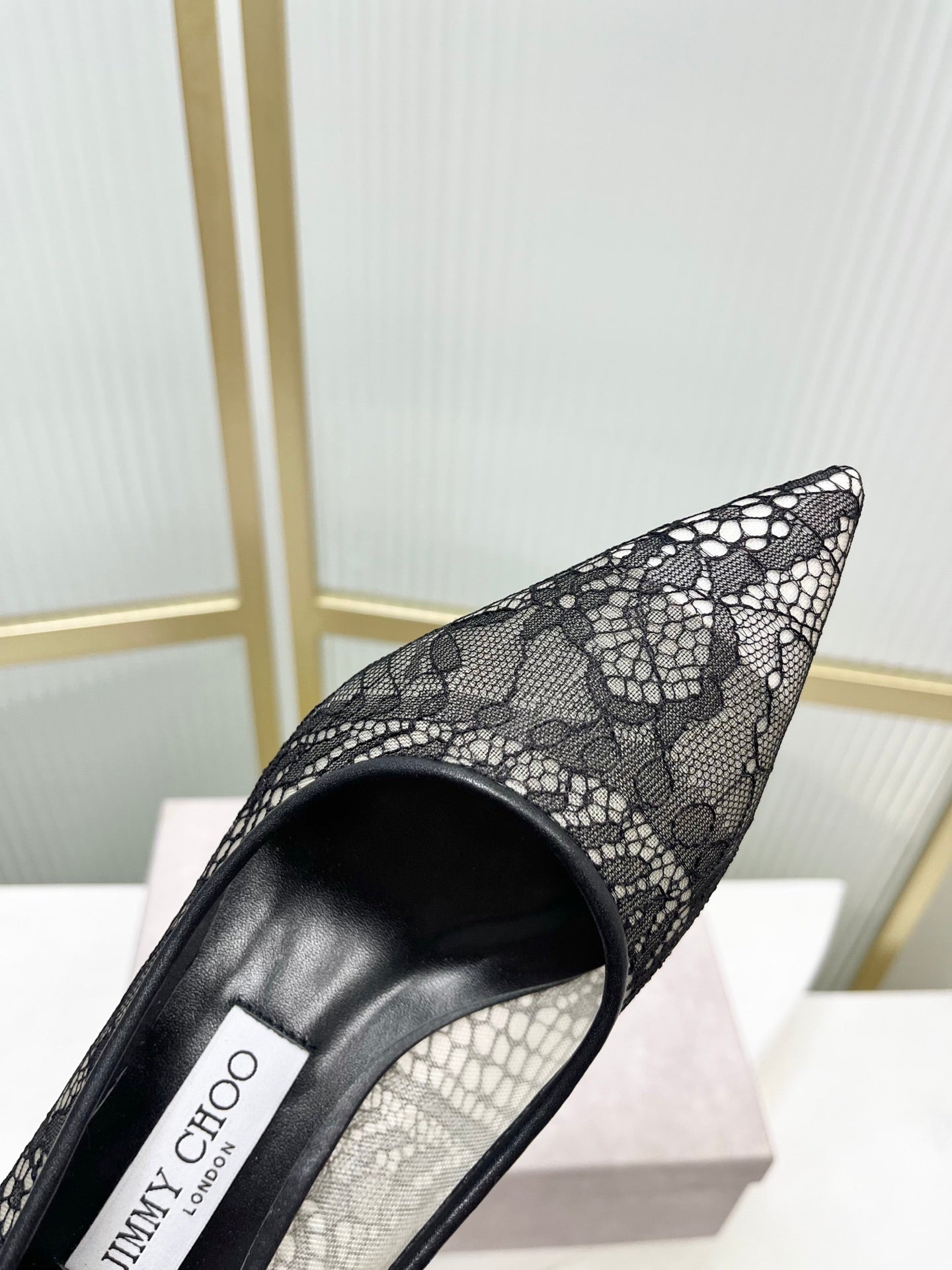 Jimmy 26s High Heel Pump 65 Black Lace Sheepskin 605957