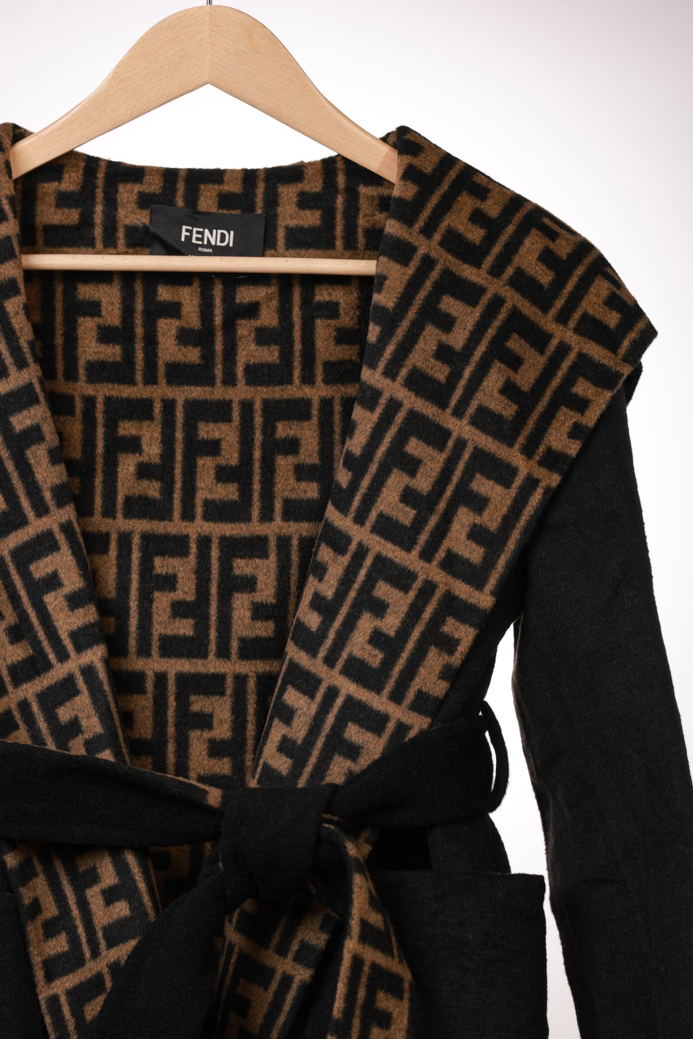 Fendi 25 Jacket Black Mix Brown Jacquard 0006