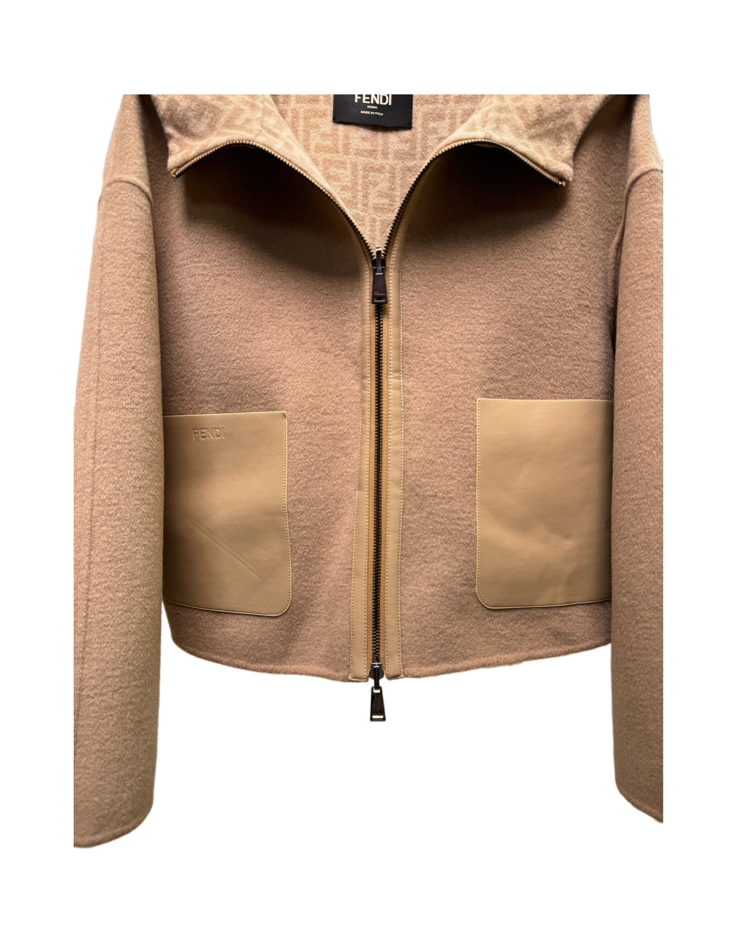 Fendi 25 Short Jacket Light Brown Draper 0009