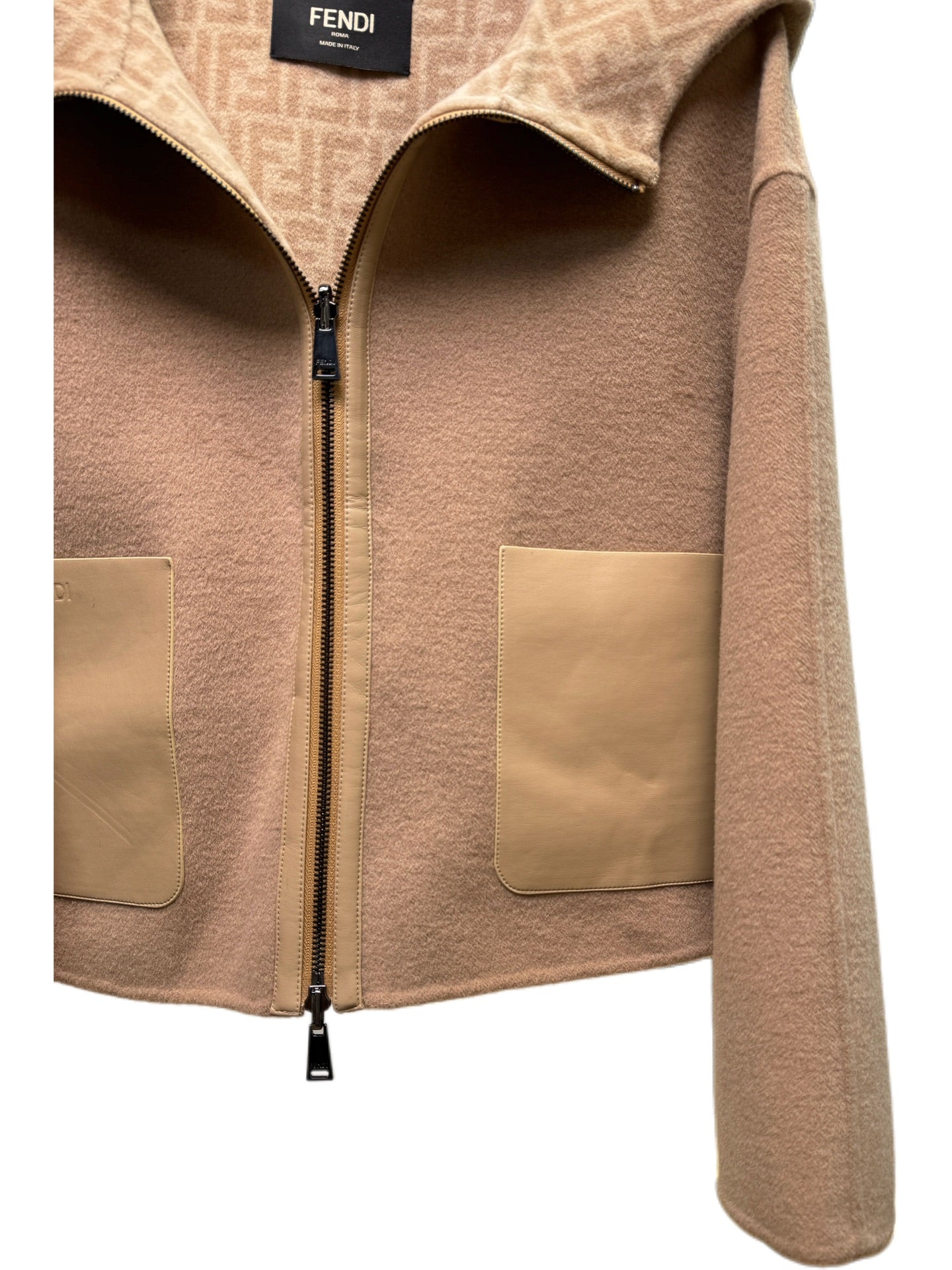 Fendi 25 Short Jacket Light Brown Draper 0009