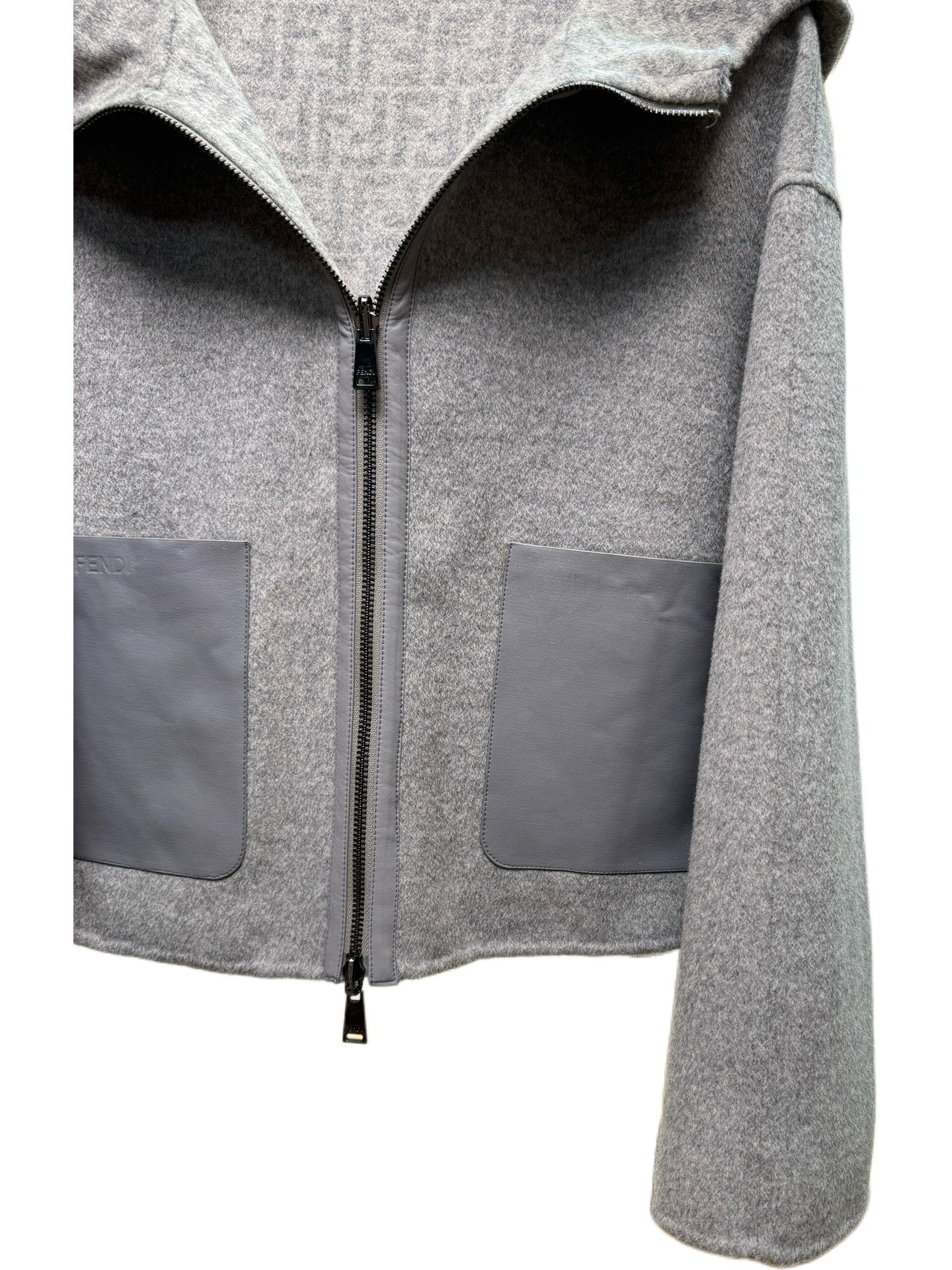 Fendi 25 Short Coat Grey Draper 0005