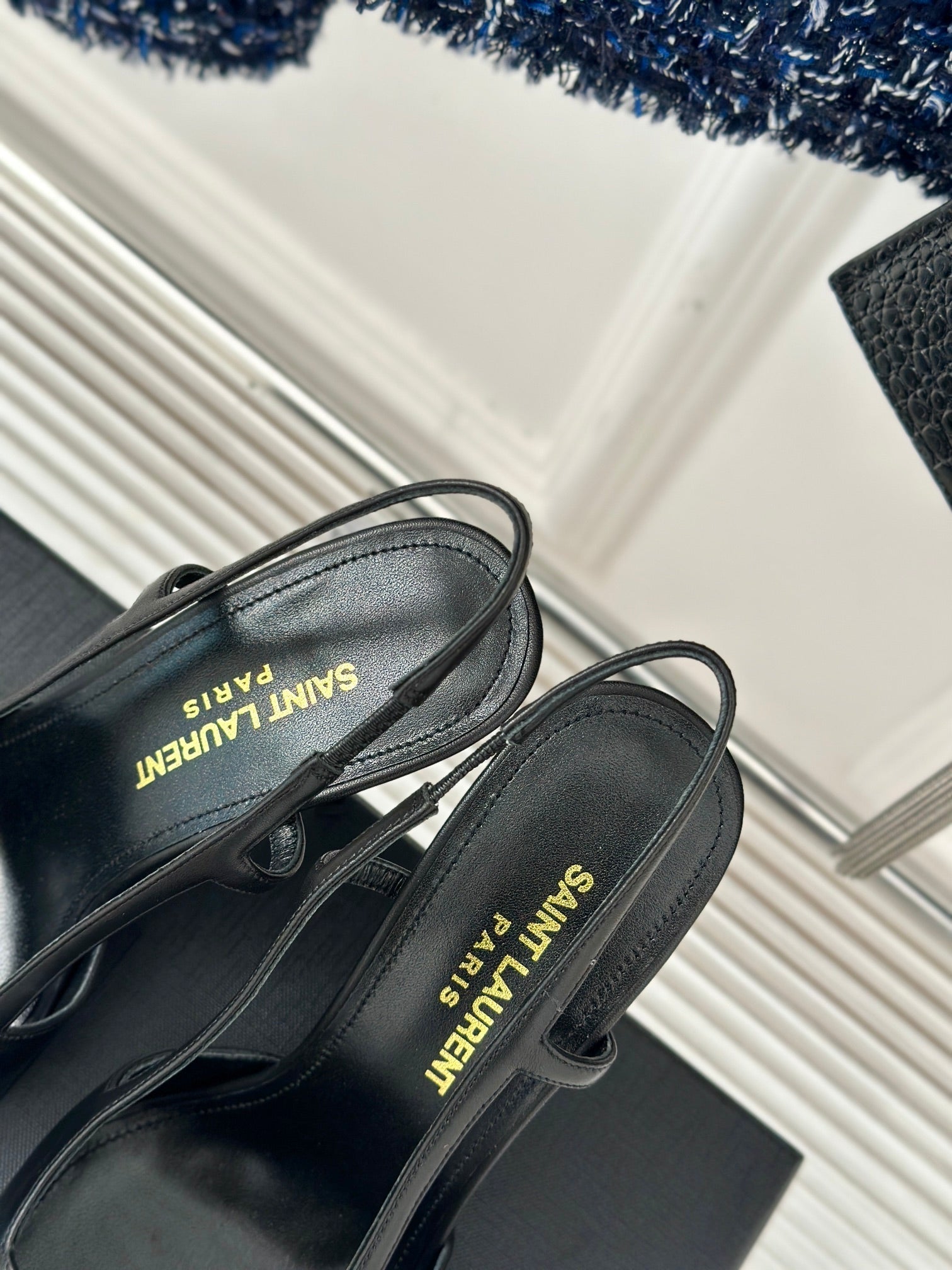 SL JEANNE SLINGBACK PUMPS BLACK CALFSKIN