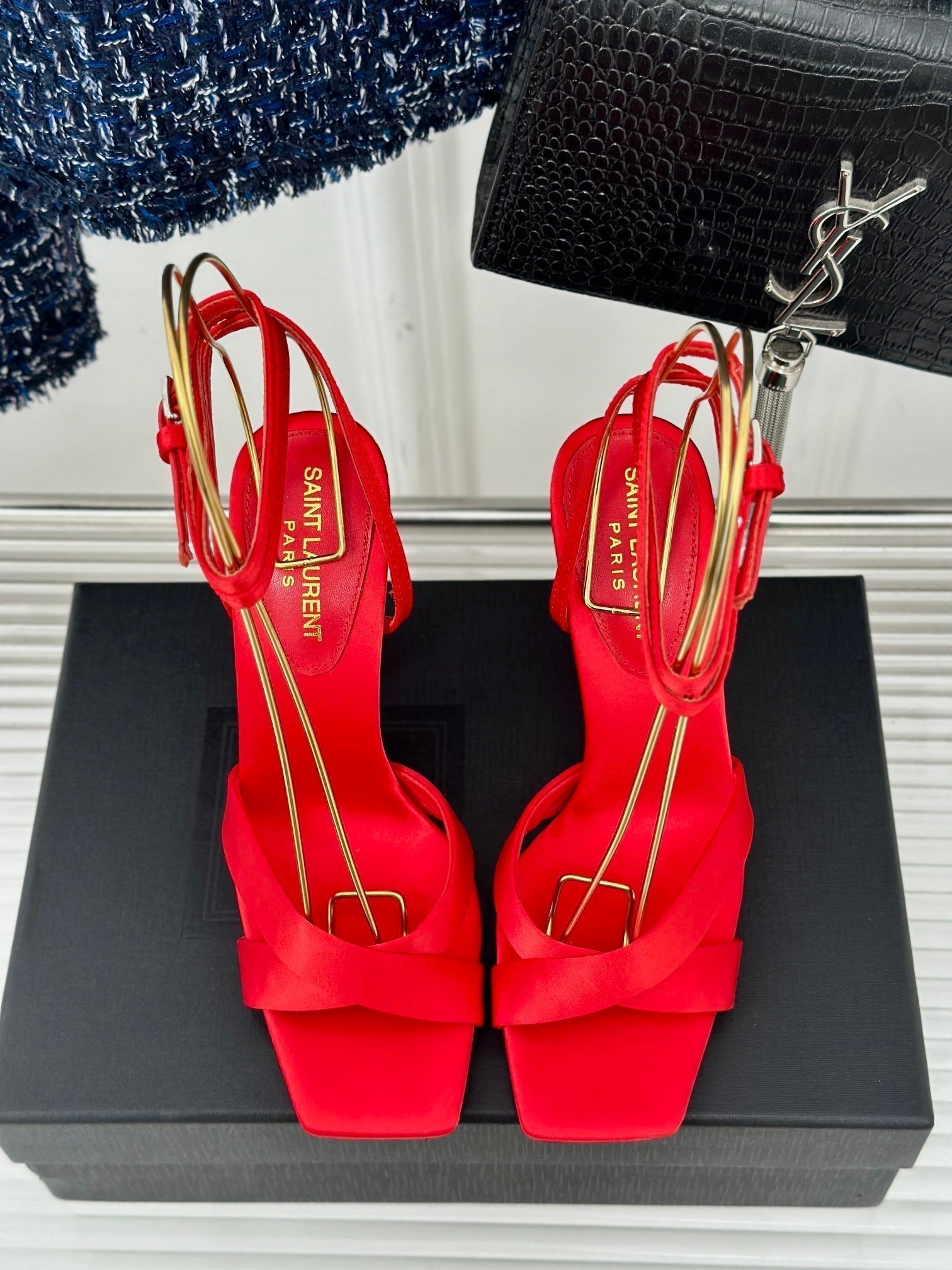 SL CORINNE SANDALS ROSE SATIN CREPE