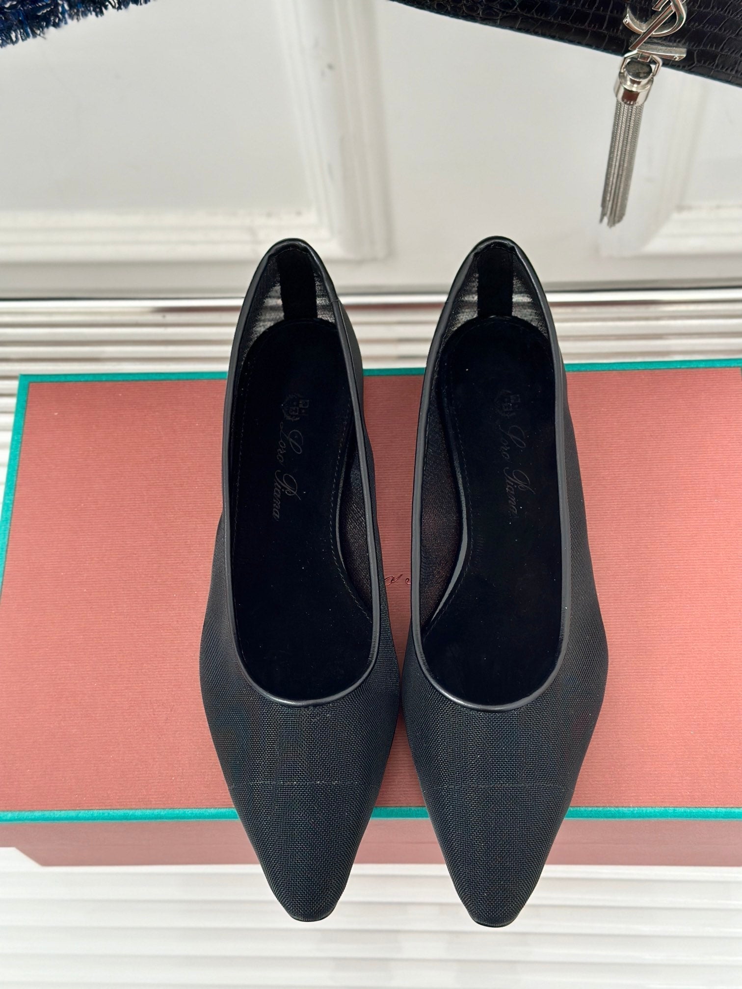 LP Primula Ballet Flat In Black Mesh Fabric With Suede Lining 989404