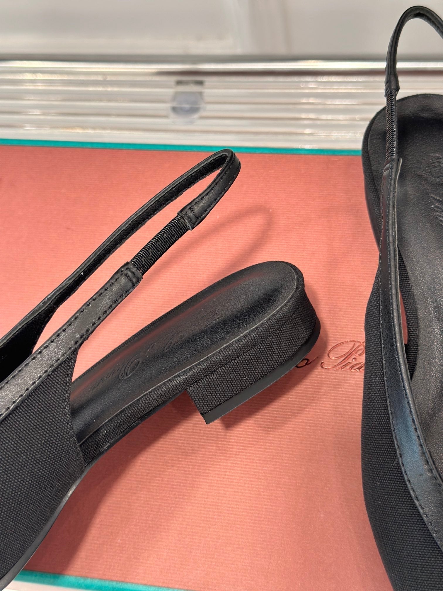 LP Rebecca Slingbacks In Black Lambskin 989412