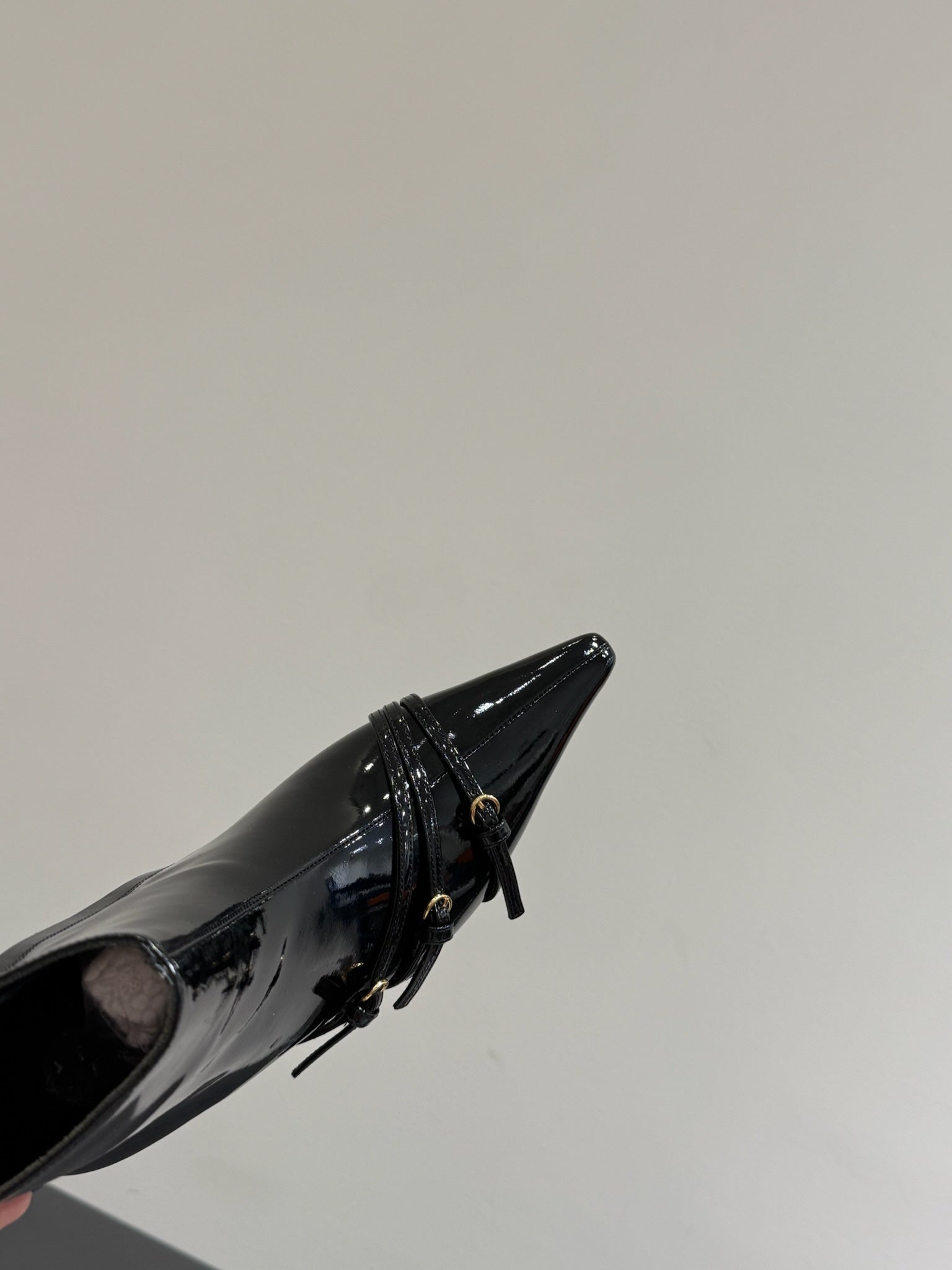 Miu 40 short boots black patent leather 417985