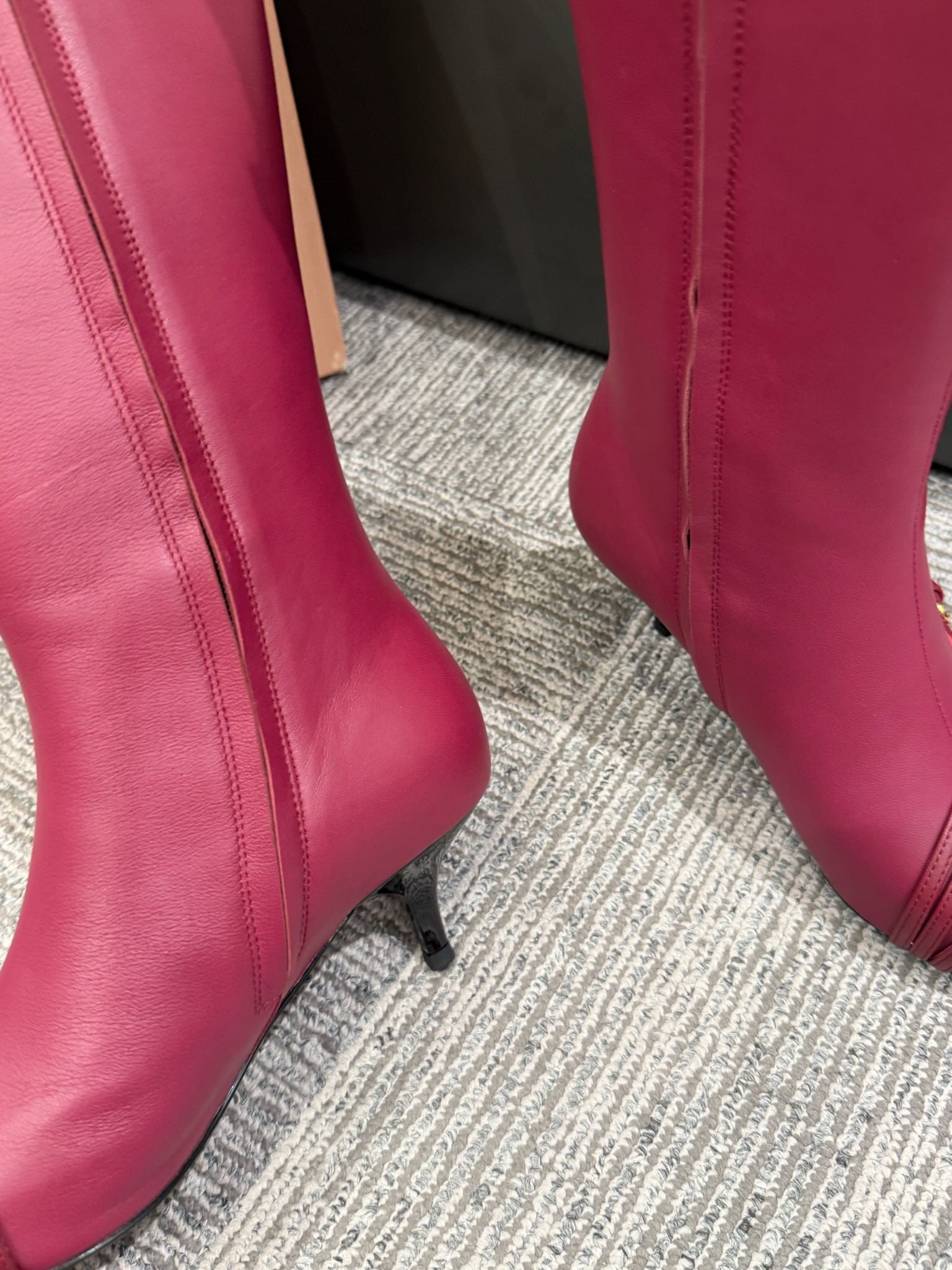 Miu 40 knee high boots berry cowhide